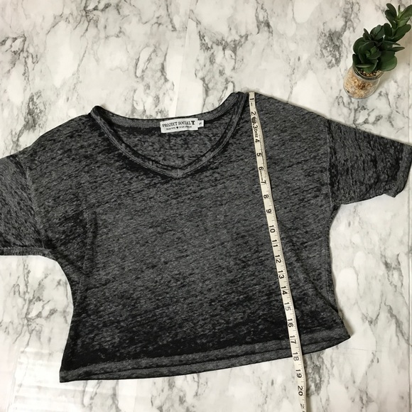 PROJECT SOCIAL T V Neck Cropped Burnout Tee - Picture 5 of 6